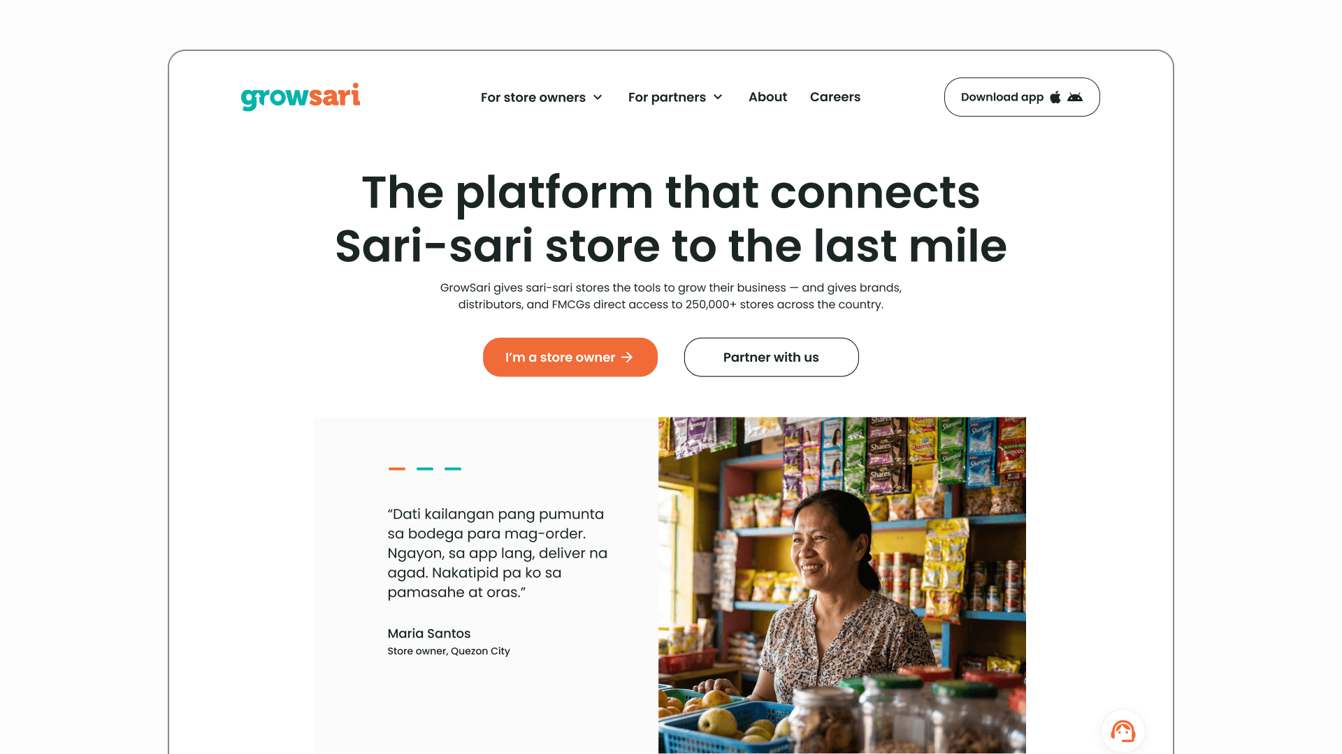 Growsari Homepage Redesign